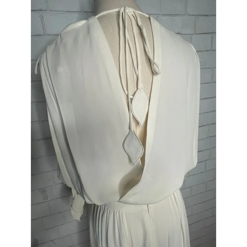 Tory Burch $498 Ivory Draped Grecian Gown Maxi Dress Wedding White Bridal 2 - Picture 8 of 12